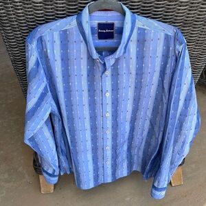 Tommy Bahama Men’s Striped Long Sleeve Button Down Shirt